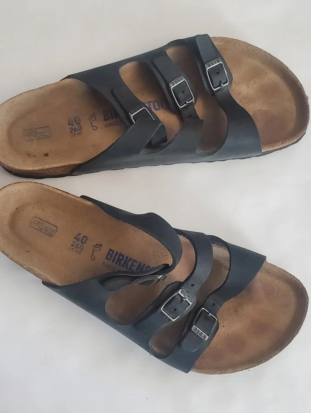 Birkenstock Florida Birko-Flor Soft Footbed Women's Sandals Black Size 40 W9 M7 - Picture 1 of 12